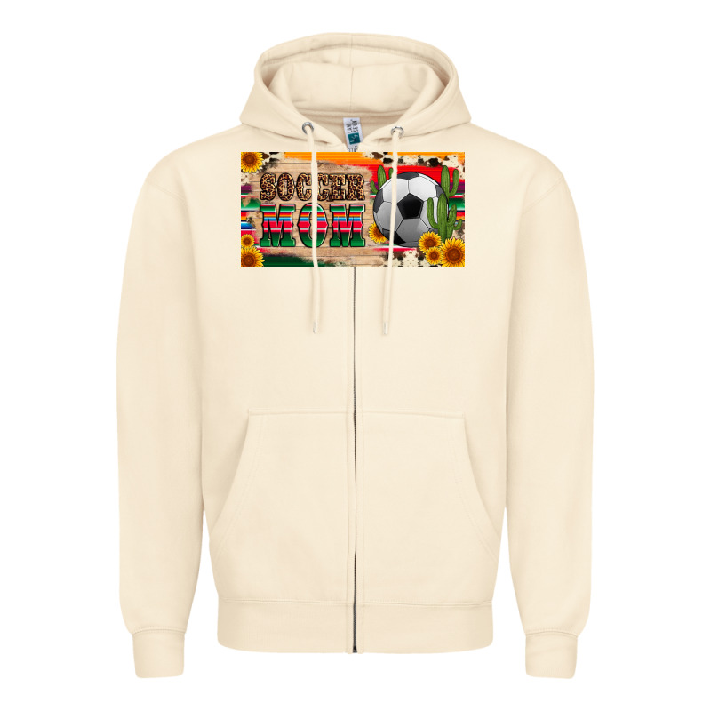 Soccer Mom With Ball And Sunflower Cactus Serape Licanse Plate Zipper Hoodie by Artiststas | Teevron