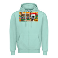 Seafoam soccer mom with ball and sunflower cactus serape licanse plate Zipper Hoodie - Artiststas