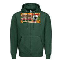 Sports Green soccer mom with ball and sunflower cactus serape licanse plate Zipper Hoodie - Artiststas