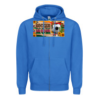 True Royal soccer mom with ball and sunflower cactus serape licanse plate Zipper Hoodie - Artiststas