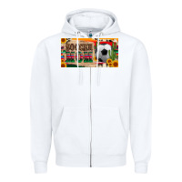 White soccer mom with ball and sunflower cactus serape licanse plate Zipper Hoodie - Artiststas