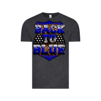 Vintage Black Back the blue Vintage Tee - Neo Western