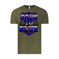 Vintage Olive Back the blue Vintage Tee - Neo Western