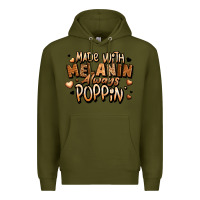 Army Green made with melanin always poppin' Premium Hoodie - LillyAllenDesigns