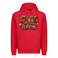 Red made with melanin always poppin' Premium Hoodie - LillyAllenDesigns
