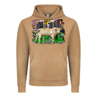 Vintage Camel charolais bull black angus cattle and bull with barnyard and cowhide Vintage Hoodie - RanaPortraitStore