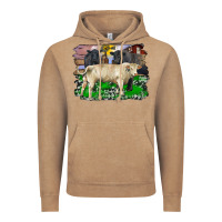 Vintage Coffee charolais bull black angus cattle and bull with barnyard and cowhide Vintage Hoodie - RanaPortraitStore