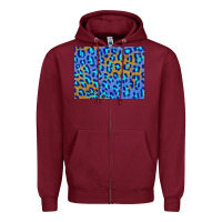 Burgundy leopard background turquoise and gold 3200x2400 Zipper Hoodie - AdoDesignShop