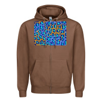 Chestnut leopard background turquoise and gold 3200x2400 Zipper Hoodie - AdoDesignShop