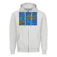Dove Grey leopard background turquoise and gold 3200x2400 Zipper Hoodie - AdoDesignShop