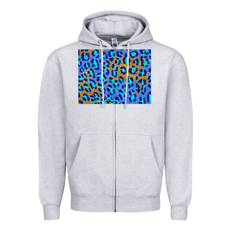 Leopard Background Turquoise And Gold 3200x2400 Zipper Hoodie by AdoDesignShop | Teevron