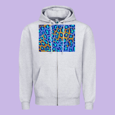 Leopard Background Turquoise And Gold 3200x2400 Zipper Hoodie Designed By Adodesignshop