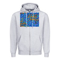 Heather Grey leopard background turquoise and gold 3200x2400 Zipper Hoodie - AdoDesignShop