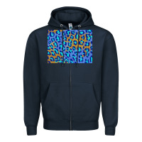 Navy leopard background turquoise and gold 3200x2400 Zipper Hoodie - AdoDesignShop