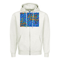 Oatmeal Heather leopard background turquoise and gold 3200x2400 Zipper Hoodie - AdoDesignShop
