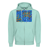 Seafoam leopard background turquoise and gold 3200x2400 Zipper Hoodie - AdoDesignShop