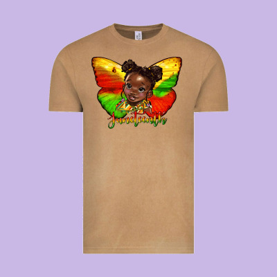 Juneteenth Butterfly Black Girl Vintage Tee Designed By Hra Design Shop