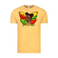 Vintage Mustard juneteenth butterfly black girl Vintage Tee - HRA Design Shop