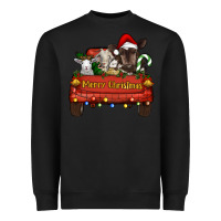 Black merry christmas truck animals Heavyweight Sweatshirt - RanaPortraitStore
