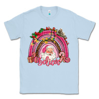 Dusty Blue pink christmas believe  rainbow Classic Tee - AdoDesignShop