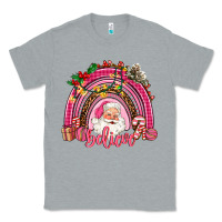 Heather Grey pink christmas believe  rainbow Classic Tee - AdoDesignShop