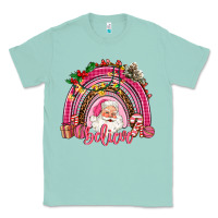 Seafoam pink christmas believe  rainbow Classic Tee - AdoDesignShop