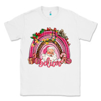 White pink christmas believe  rainbow Classic Tee - AdoDesignShop