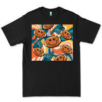 Black football smiley face Premium Tee - BarkalooDesign