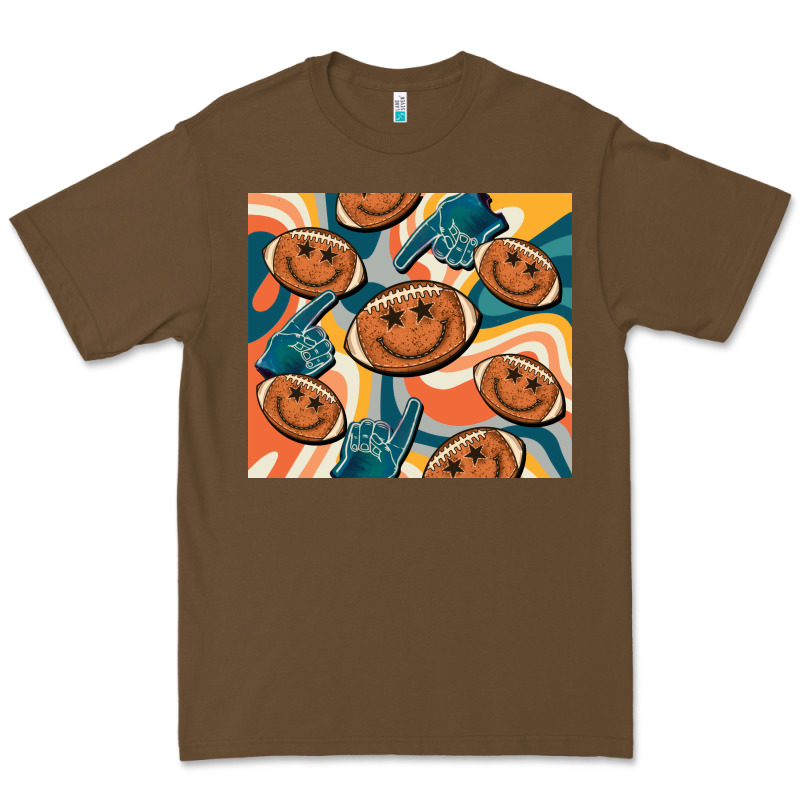 Football Smiley Face Premium Tee by BarkalooDesign | Teevron