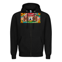 Black soccer mom with ball and sunflower and serape licanse plate Zipper Hoodie - Artiststas