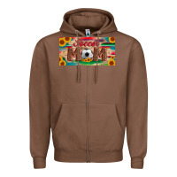 Chestnut soccer mom with ball and sunflower and serape licanse plate Zipper Hoodie - Artiststas
