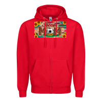 Red soccer mom with ball and sunflower and serape licanse plate Zipper Hoodie - Artiststas
