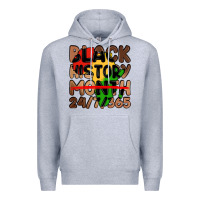 Heather Grey black history month Premium Hoodie - LillyAllenDesigns