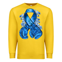 Lemon Blue ribbon with boxing gloves Premium Sweatshirt - NancyCooperArtShop