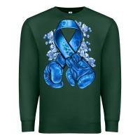 Sports Green Blue ribbon with boxing gloves Premium Sweatshirt - NancyCooperArtShop