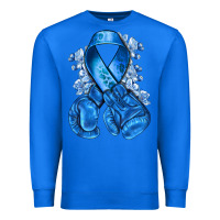 True Royal Blue ribbon with boxing gloves Premium Sweatshirt - NancyCooperArtShop