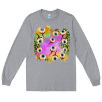 Heather Grey eyes leopard halloween patch Long Sleeve Tee - BundleAndBundleShop