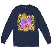 Navy eyes leopard halloween patch Long Sleeve Tee - BundleAndBundleShop