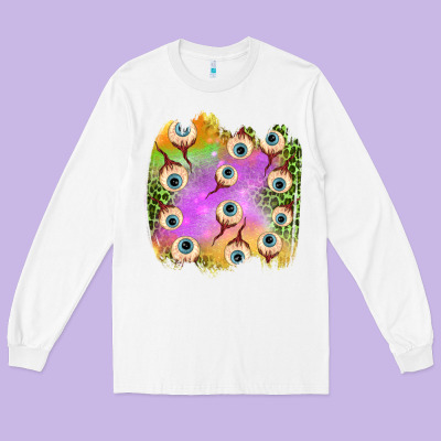 Eyes Leopard Halloween Patch Long Sleeve Tee Designed By Bundleandbundleshop