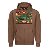 Chestnut wild chıld aztec gemstone and cactus Zipper Hoodie - Artiststas