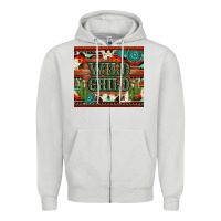 Dove Grey wild chıld aztec gemstone and cactus Zipper Hoodie - Artiststas