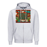 Heather Grey wild chıld aztec gemstone and cactus Zipper Hoodie - Artiststas