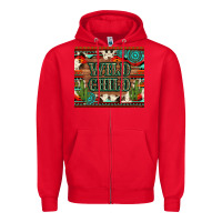 Red wild chıld aztec gemstone and cactus Zipper Hoodie - Artiststas