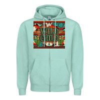 Seafoam wild chıld aztec gemstone and cactus Zipper Hoodie - Artiststas