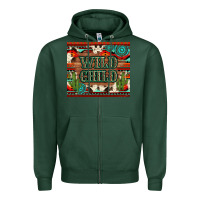Sports Green wild chıld aztec gemstone and cactus Zipper Hoodie - Artiststas