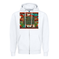 White wild chıld aztec gemstone and cactus Zipper Hoodie - Artiststas