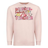 Pale Pink cupid's favorite teacher Premium Sweatshirt - MaliasSmallBusiness