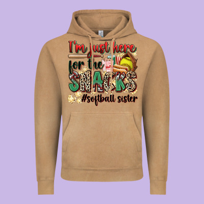 I'm Just Here For The Snacks #softball Sister Vintage Hoodie Designed By Zillion Design Studio