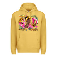 Antique Gold with god all things are possible black woman Premium Hoodie - LillyAllenDesigns
