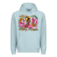 Blue Mist with god all things are possible black woman Premium Hoodie - LillyAllenDesigns